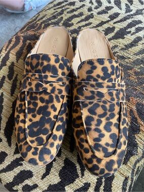 M. Gemi Leopard-Print Suede Slip-On Loafers in Brown and Black